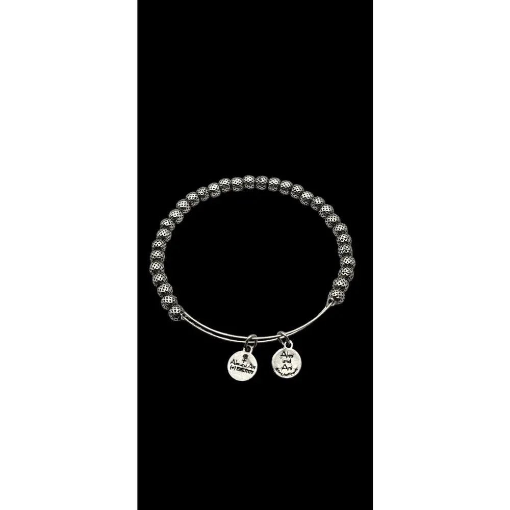 Alex and Ani Beaded Silver-Tone Energy Charm Bracelet - Picture 4 of 9